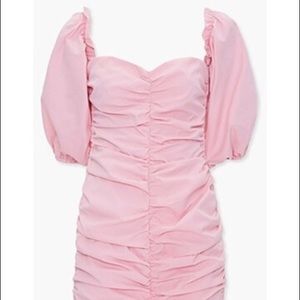 Forever 21 large NWT pink ruched woven mini dress
